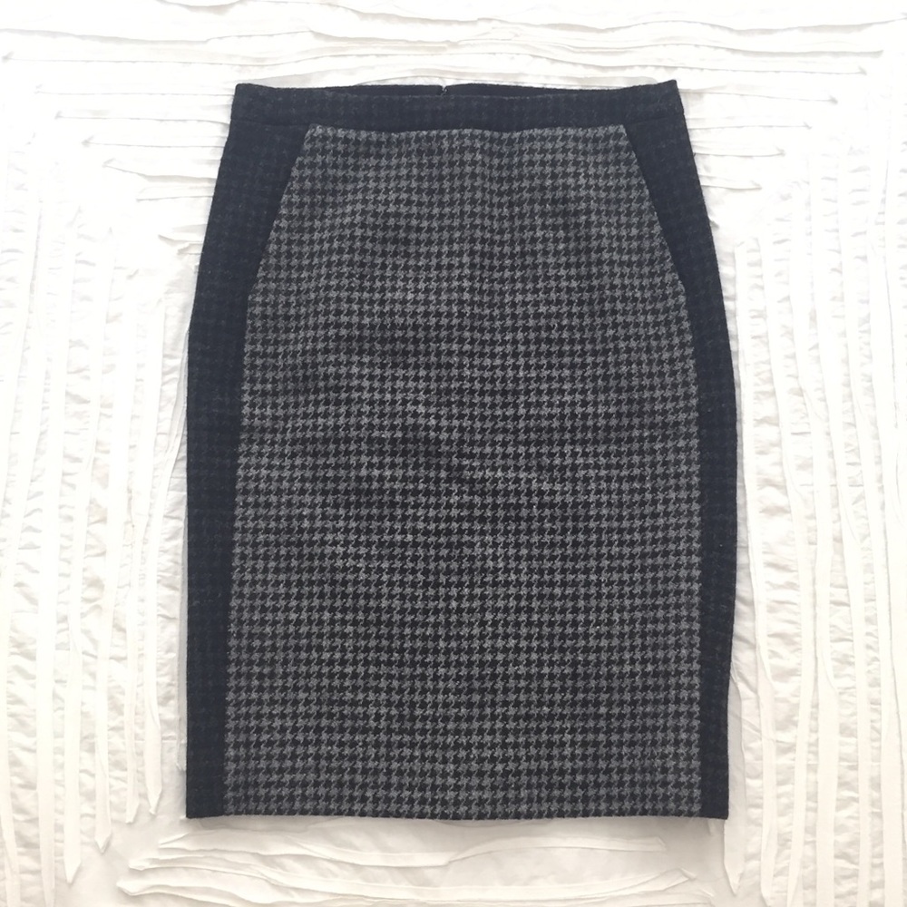 J.CREW No.2 Pencil Skirt in Colorblock Houndstooth